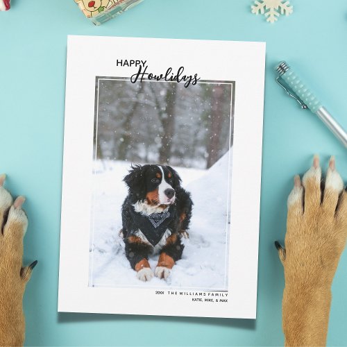 Dog Happy Howlidays Pet Photo Holiday Card