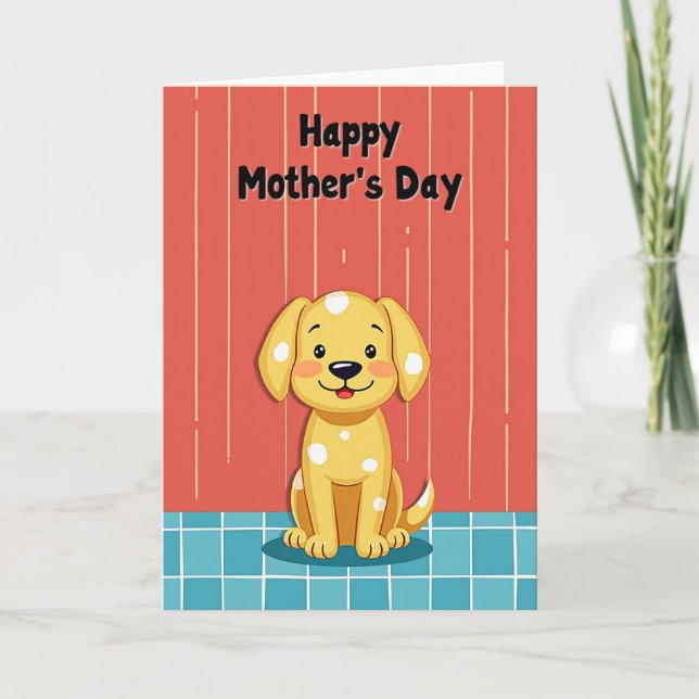 Dog Happy Mothers Day Greeting Card (Front)