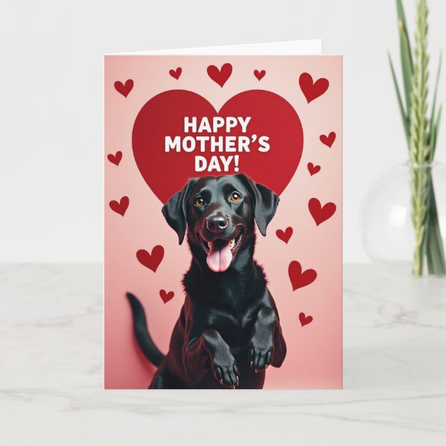 Dog Happy Mothers Day Heart Card (Front)