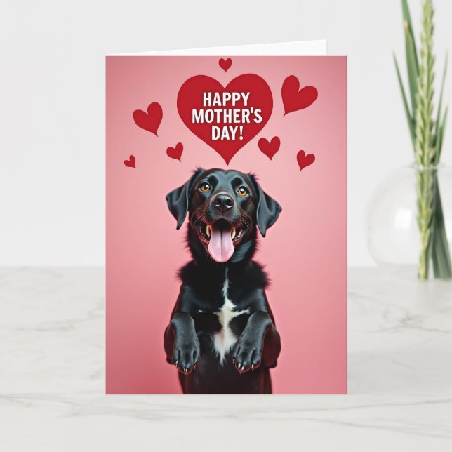 Dog Happy Mothers Day Portrait Card (Front)