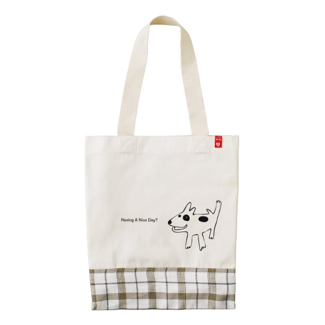 Dog Having A Nice Day Zazzle HEART Tote Bag (Back)