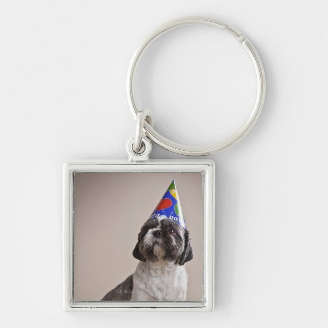 Dog having birthday keychain (Front)