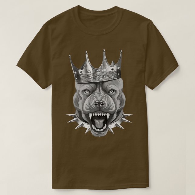 Dog Head King  Pit Beast Crown Motivation Gym Work T-Shirt (Design Front)
