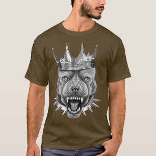 Dog Head King  Pit Beast Crown Motivation Gym Work T-Shirt