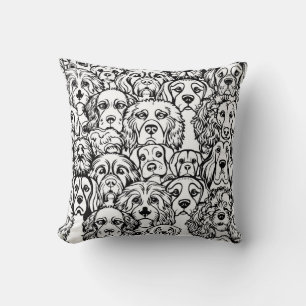 Dog Head Pattern Throw Pillow