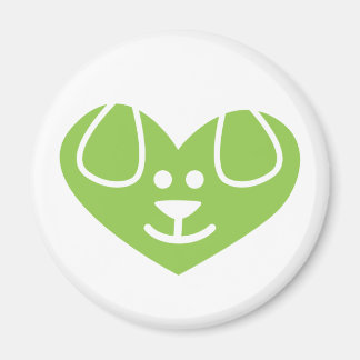 Dog Heart Green Magnet