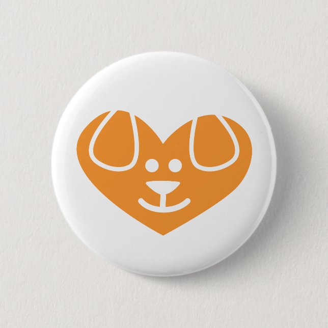 Dog Heart Orange Button (Front)