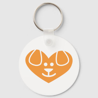 Dog Heart Orange Keychain