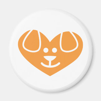 Dog Heart Orange Magnet