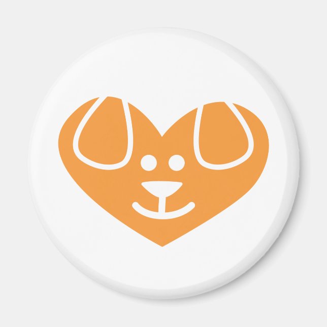 Dog Heart Orange Magnet (Front)