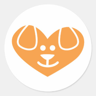 Dog Heart Orange Sticker