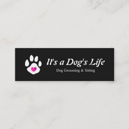 Dog Heart Paw Pet Sitting and Grooming Mini Business Card