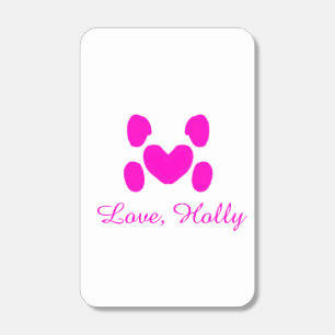 Dog heart paw pink pet add name text animal cat na matchboxes