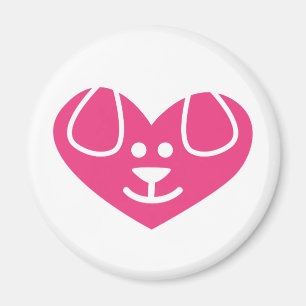 Dog Heart Pink Magnet