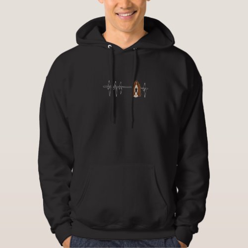 Dog Heartbeat I  Basset Hound Hoodie