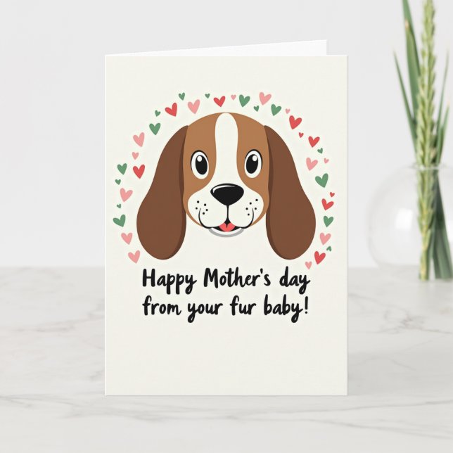 Dog Hearts Mothers Day Art Card (Front)
