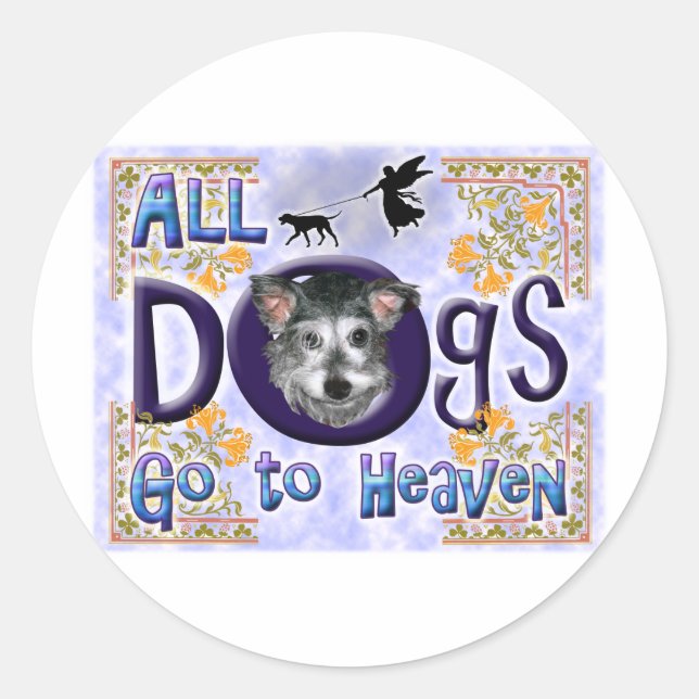 Dog Heaven Classic Round Sticker (Front)