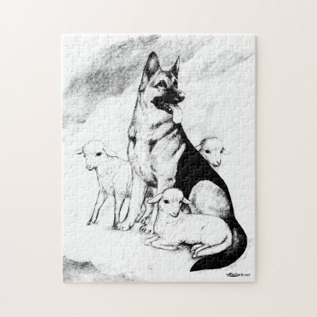 Dog Heaven, the Master's Flock Jigsaw Puzzle (Vertical)