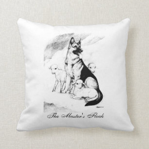 Dog Heaven, the Master's Flock Throw Pillow