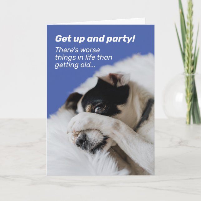 Dog Hiding Face - There's Worse Things Birthday Card (Front)