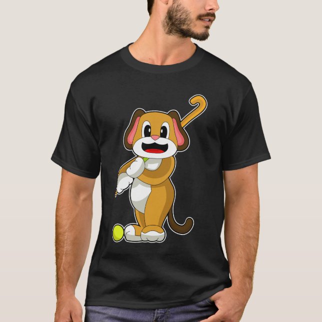 Dog Hockey Hockey stick T-Shirt (Front)