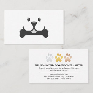 Dog Holding Bone Animal Services Business Card