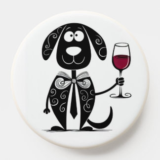 Dog Holding Wine Glass Pop Grip for Phone