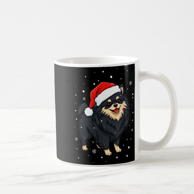 Dog Holiday Meranian Dog Santa Illustration - Fluf Coffee Mug (Right)