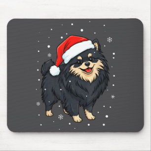 Dog Holiday Meranian Dog Santa Illustration - Fluf Mouse Pad