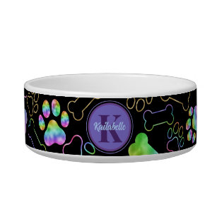 Dog Holographic Ombre Rainbow Ceramic Pet Bowl