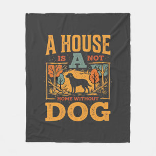 Dog Home Vintage House Fleece Blanket