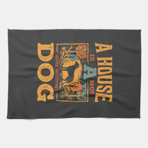 Dog Home Vintage House Kitchen Towel
