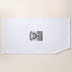 Dog Horse Lover Vintage Leading Men Design_1 Beach Towel