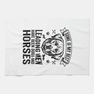 Dog Horse Lover Vintage Leading Men Design_1 Kitchen Towel