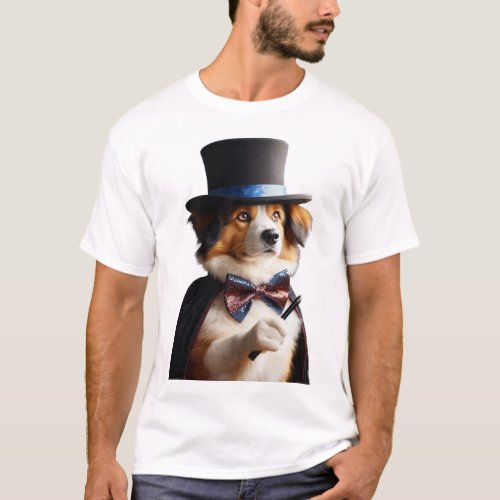 Dog Houdini wearing Performing Magic Tricks T_Shirt