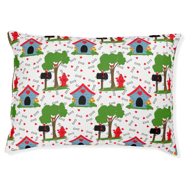 Dog House Fire Hydrant Tree Mailbox Dog Bed (Front)