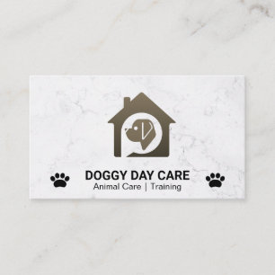 Dog House Logo Animal Services Business Card