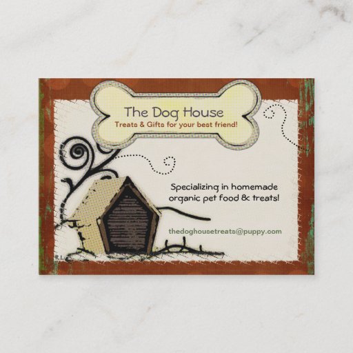 Customizable Dog House ORGANIC PET TREATS FOOD Business Card Templates