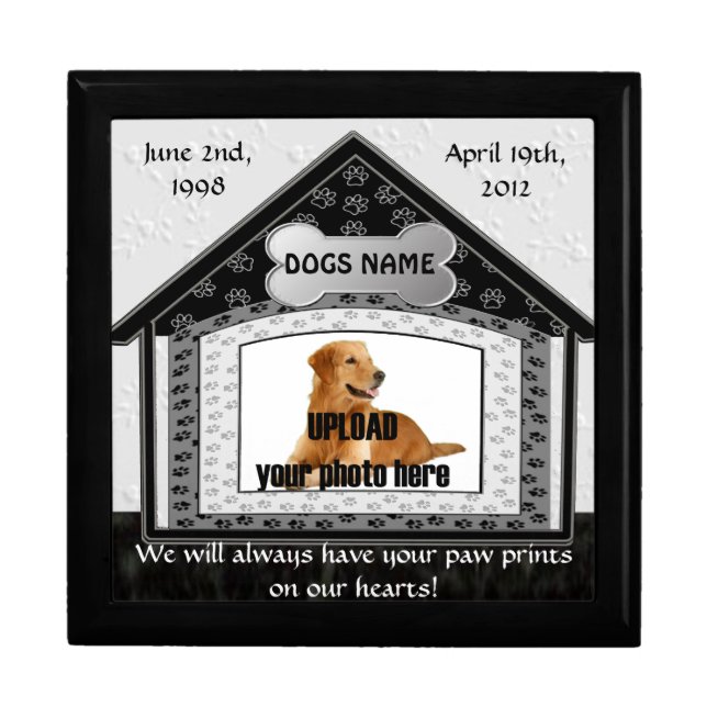Dog House Pet Memorial Keepsake Box (Front)