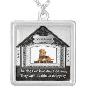 Dog House Pet Memorial Silver Plated Necklace
