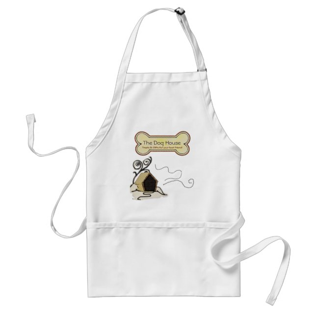 Dog House PETS TREATS BUSINESS HOME Adult Apron (Front)