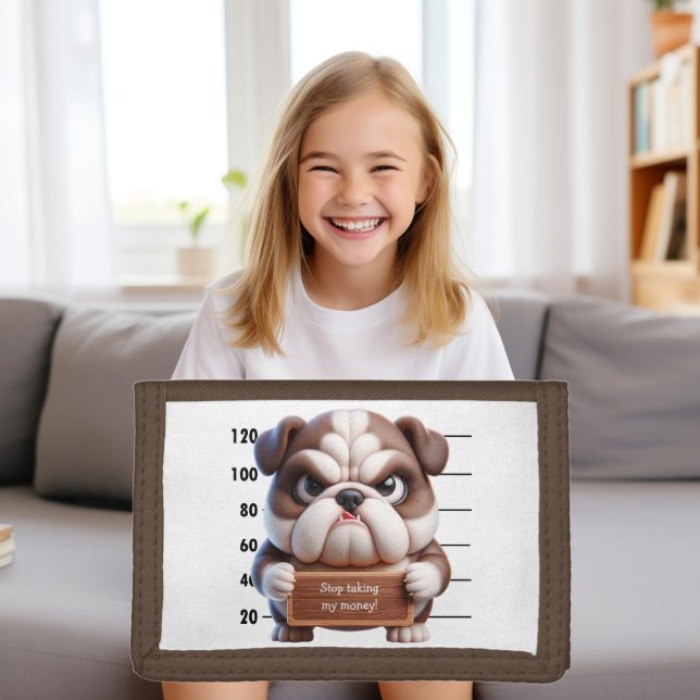 Dog Humor Nylon Wallet (Kids or Teen Trifold Wallet-Dog Humor)