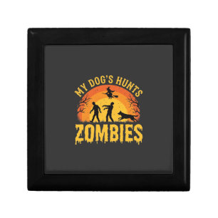 Dog Hunts Zombies Halloween Design Gift Box