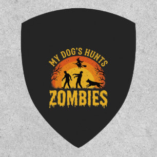 Dog Hunts Zombies Halloween Design Patch
