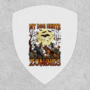 Dog Hunts Zombies Halloween German Shepherd Moon_1 Patch