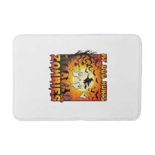 Dog Hunts Zombies Halloween Ghosts Witch Moon Bath Mat