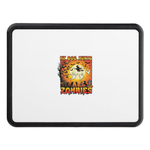 Dog Hunts Zombies Halloween Ghosts Witch Moon Hitch Cover