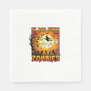 Dog Hunts Zombies Halloween Ghosts Witch Moon Napkins