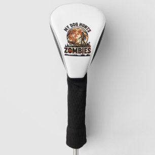 Dog Hunts Zombies Vintage Halloween Vector Design_ Golf Head Cover