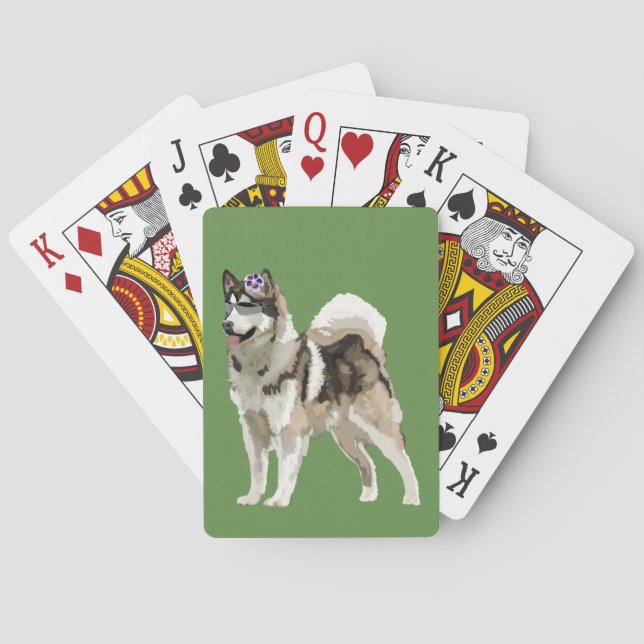 Dog, Husky dog  Art Playing Cards (Back)